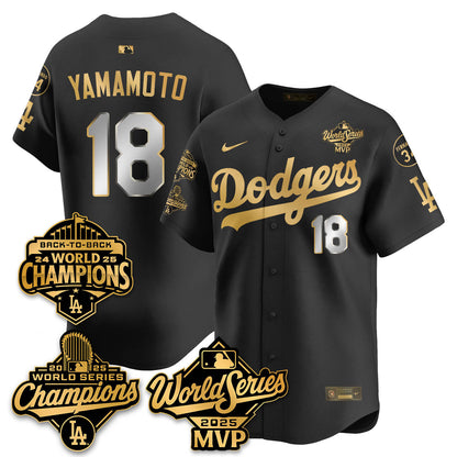 Yoshinobu Yamamoto LAD 2025 World Series MVP Jersey - All Stitched N2