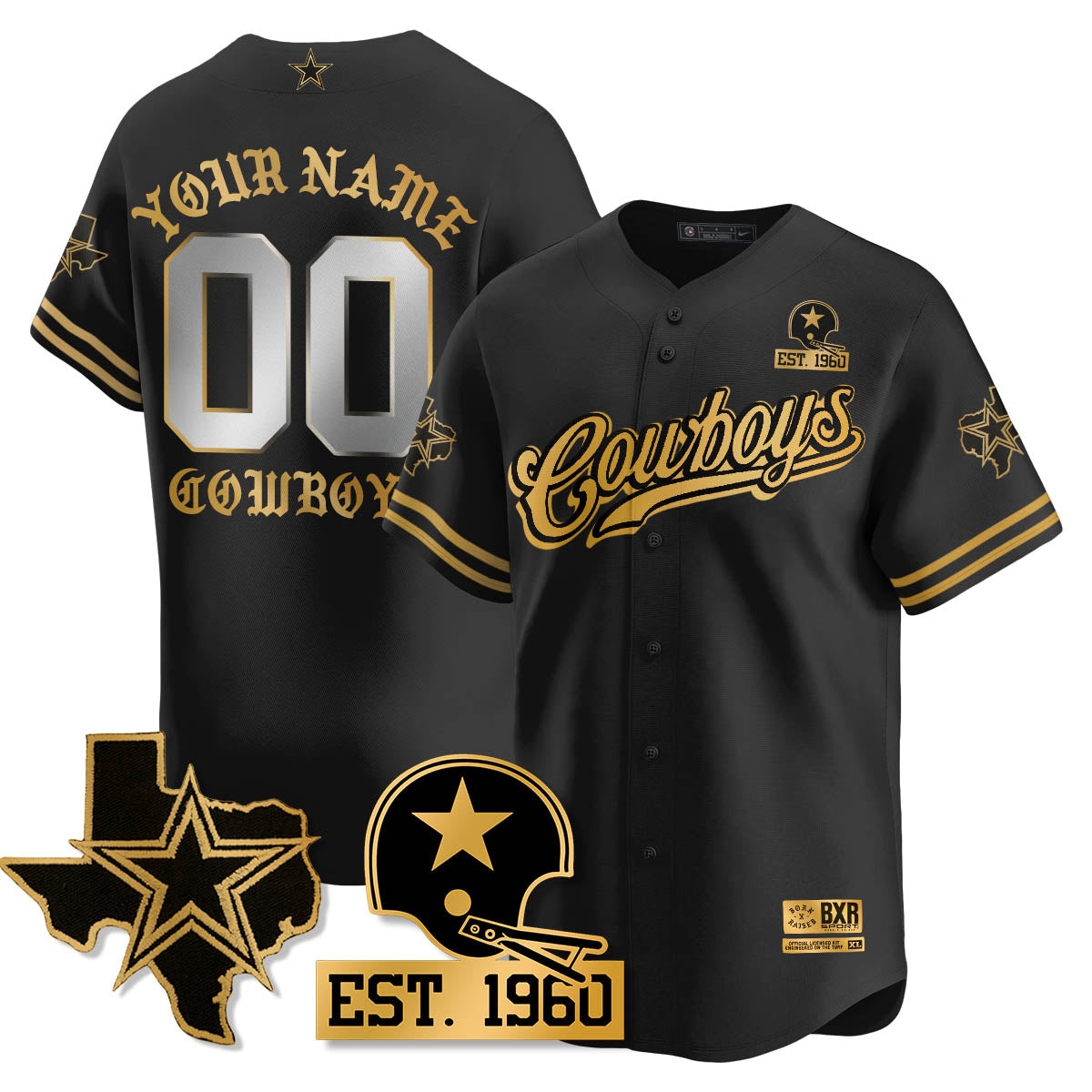DAL Born x Raised Baseball Custom Jersey - Stitched