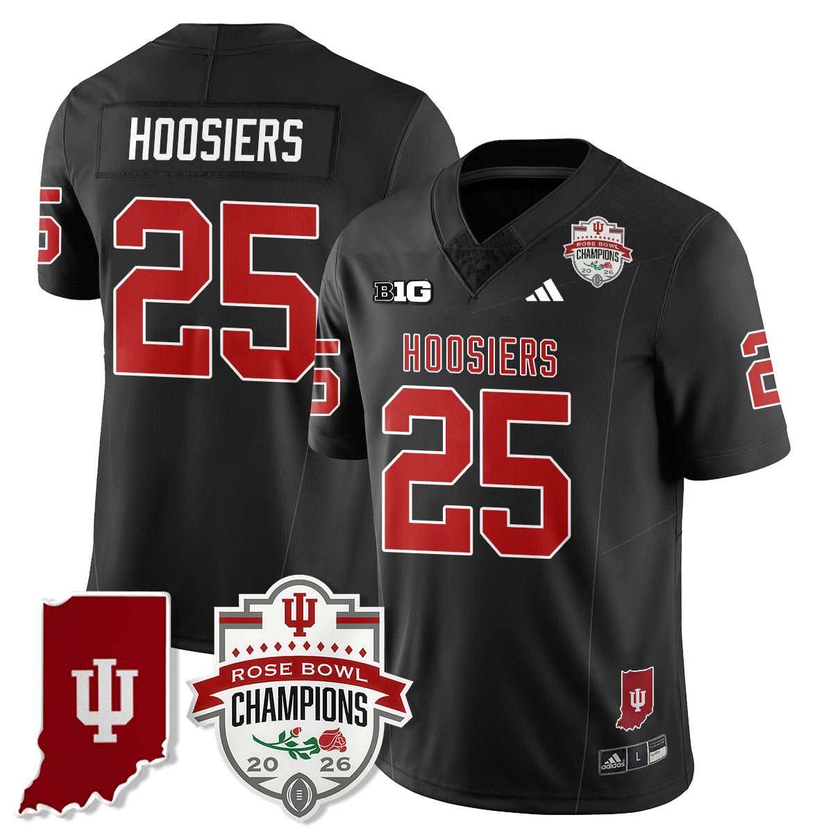 Indiana H Vapor Limited Football Jersey - Rose Bowl Champions - Stitched