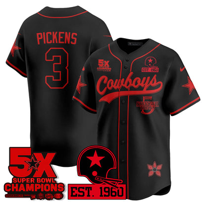DAL Stranger Things Vapor Limited Baseball Jersey - Stitched