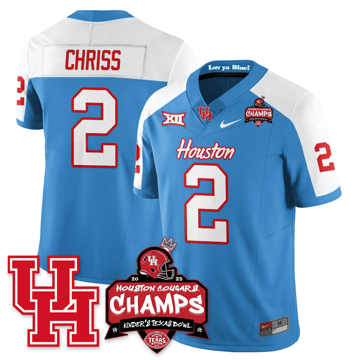 HCG Football 2025 Kinder's Texas Bowl Champions Jersey - Stitched