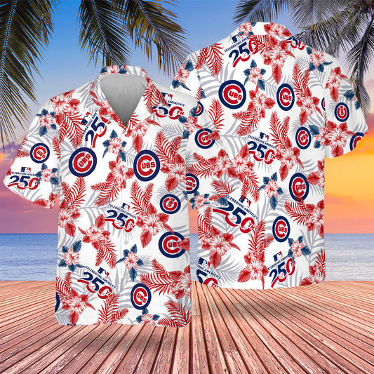 Chicago Cubs Special Semiquincentennial Hawaiian Design Button Shirt
