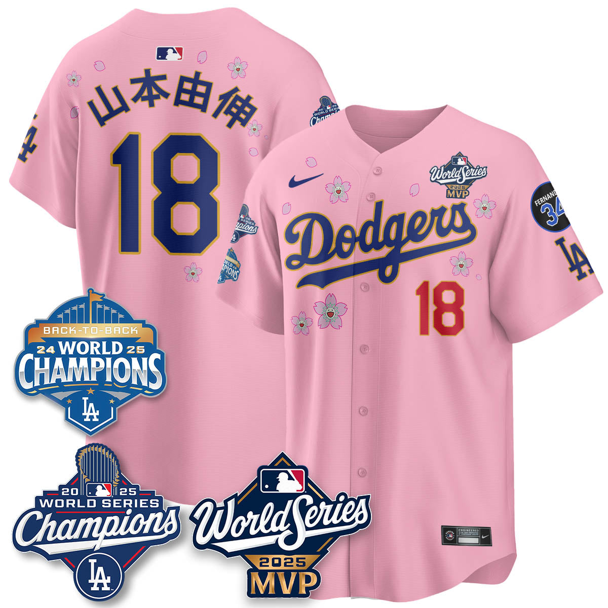Yoshinobu Yamamoto LAD 2025 World Series MVP Jersey - All Stitched N2