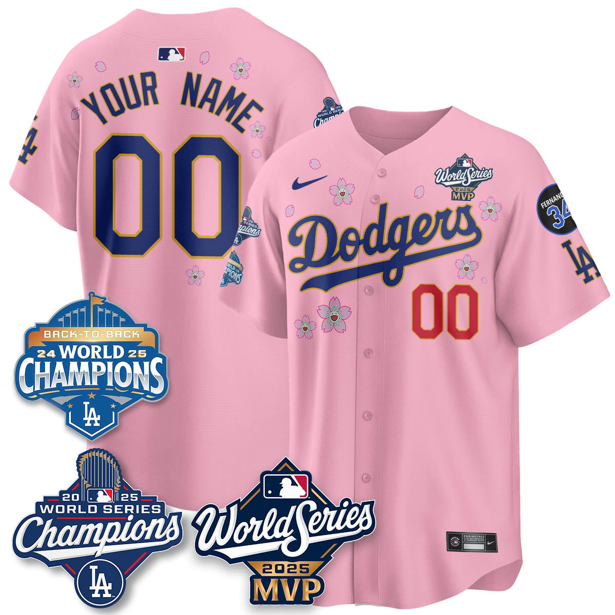 Yoshinobu Yamamoto LAD 2025 World Series MVP Jersey - All Stitched N2