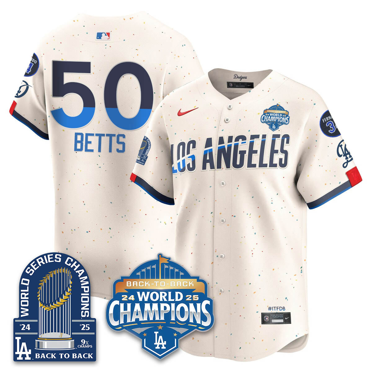 LAD 2025 World Series Champions Jersey - 9x Champs - Stitched N2