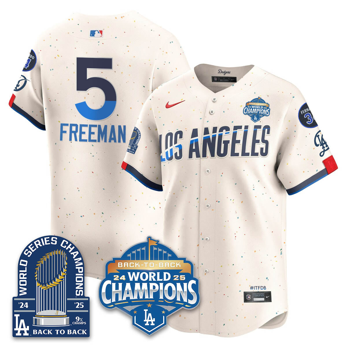 LAD 2025 World Series Champions Jersey - 9x Champs - Stitched N2