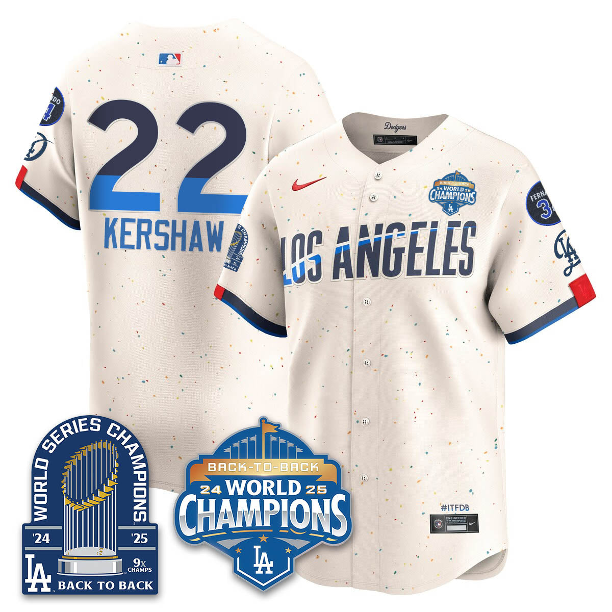 LAD 2025 World Series Champions Jersey - 9x Champs - Stitched N2