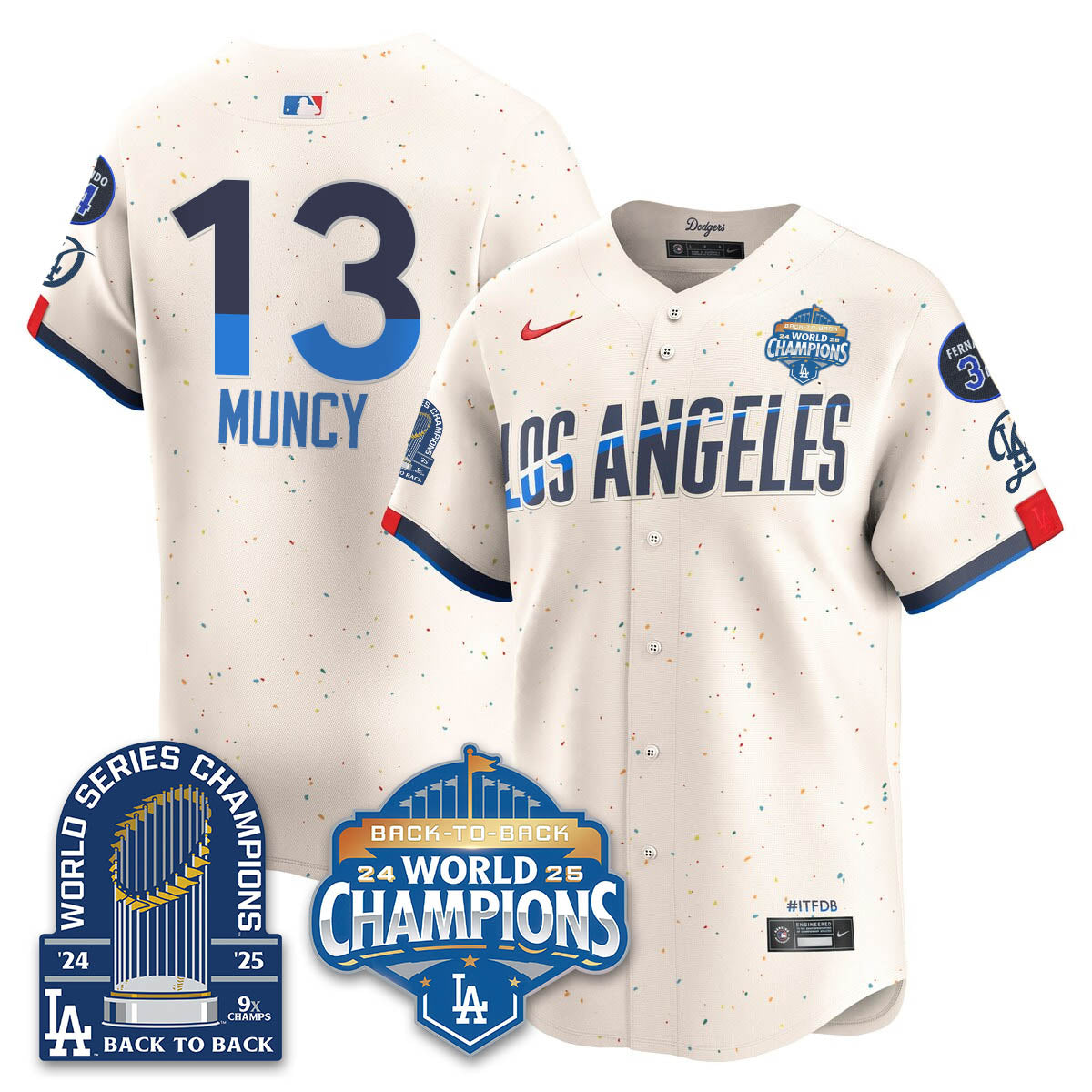LAD 2025 World Series Champions Jersey - 9x Champs - Stitched N2