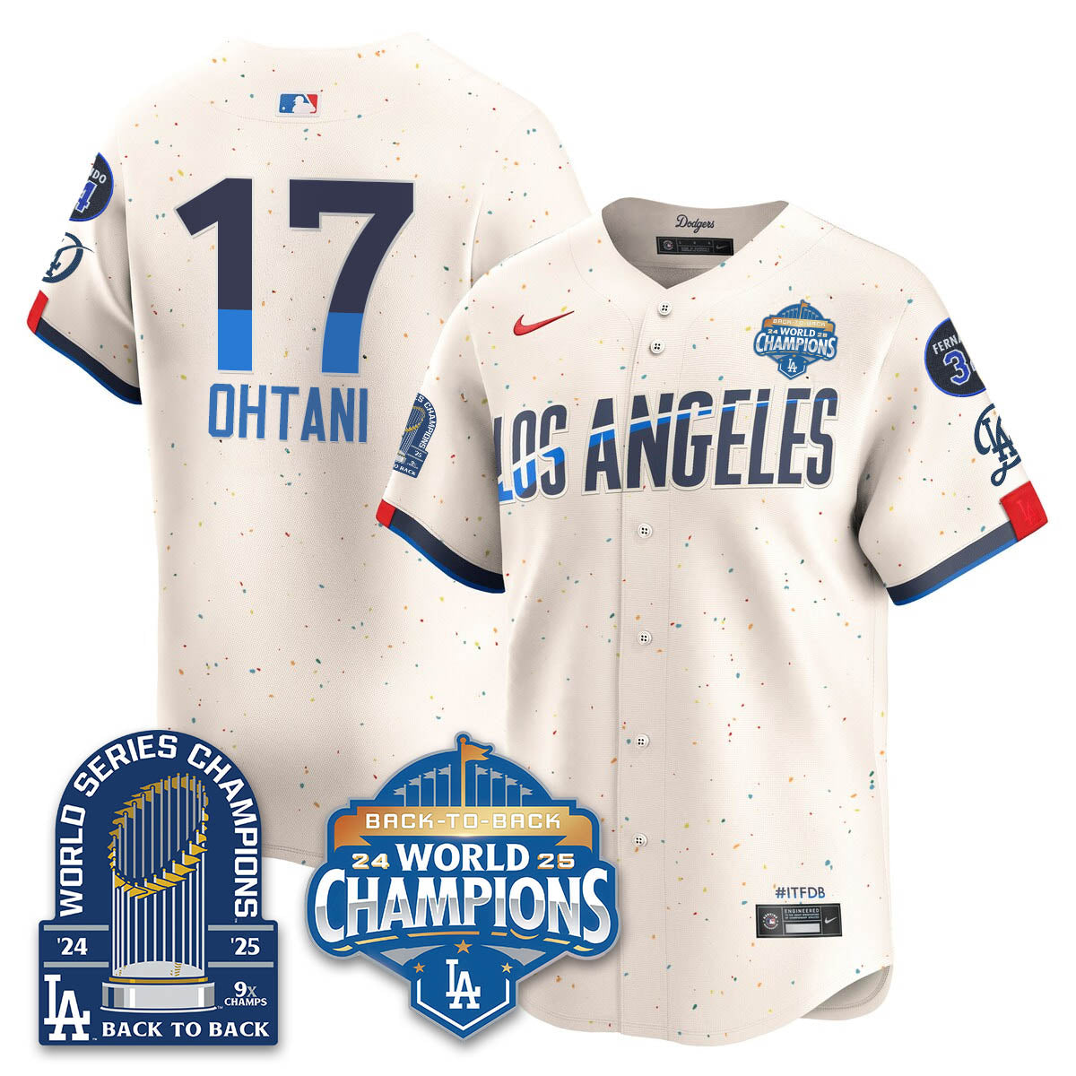 LAD 2025 World Series Champions Jersey - 9x Champs - Stitched N2
