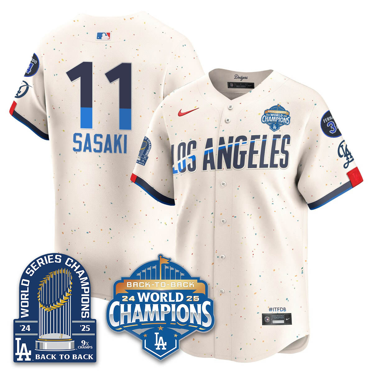 LAD 2025 World Series Champions Jersey - 9x Champs - Stitched N2