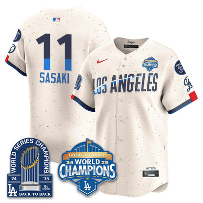LAD 2025 World Series Champions Jersey - 9x Champs - Stitched N2