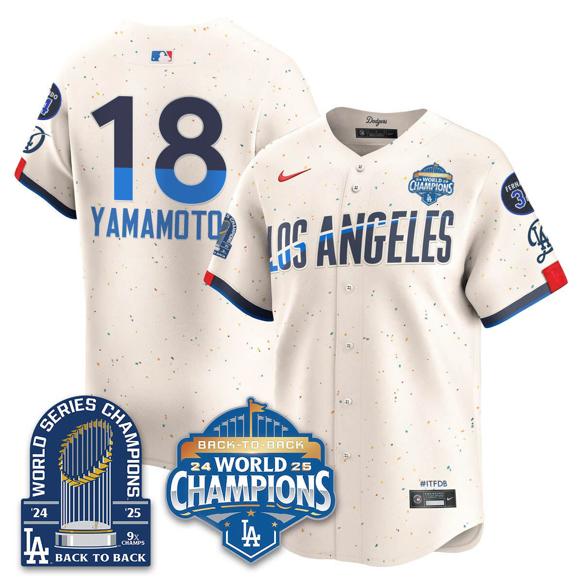LAD 2025 World Series Champions Jersey - 9x Champs - Stitched N2