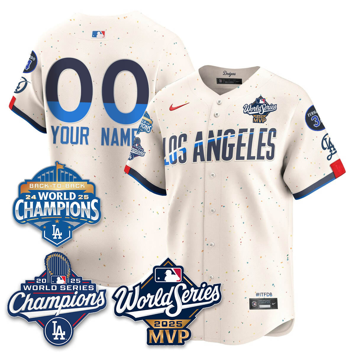 Yoshinobu Yamamoto LAD 2025 World Series MVP Jersey - All Stitched N2