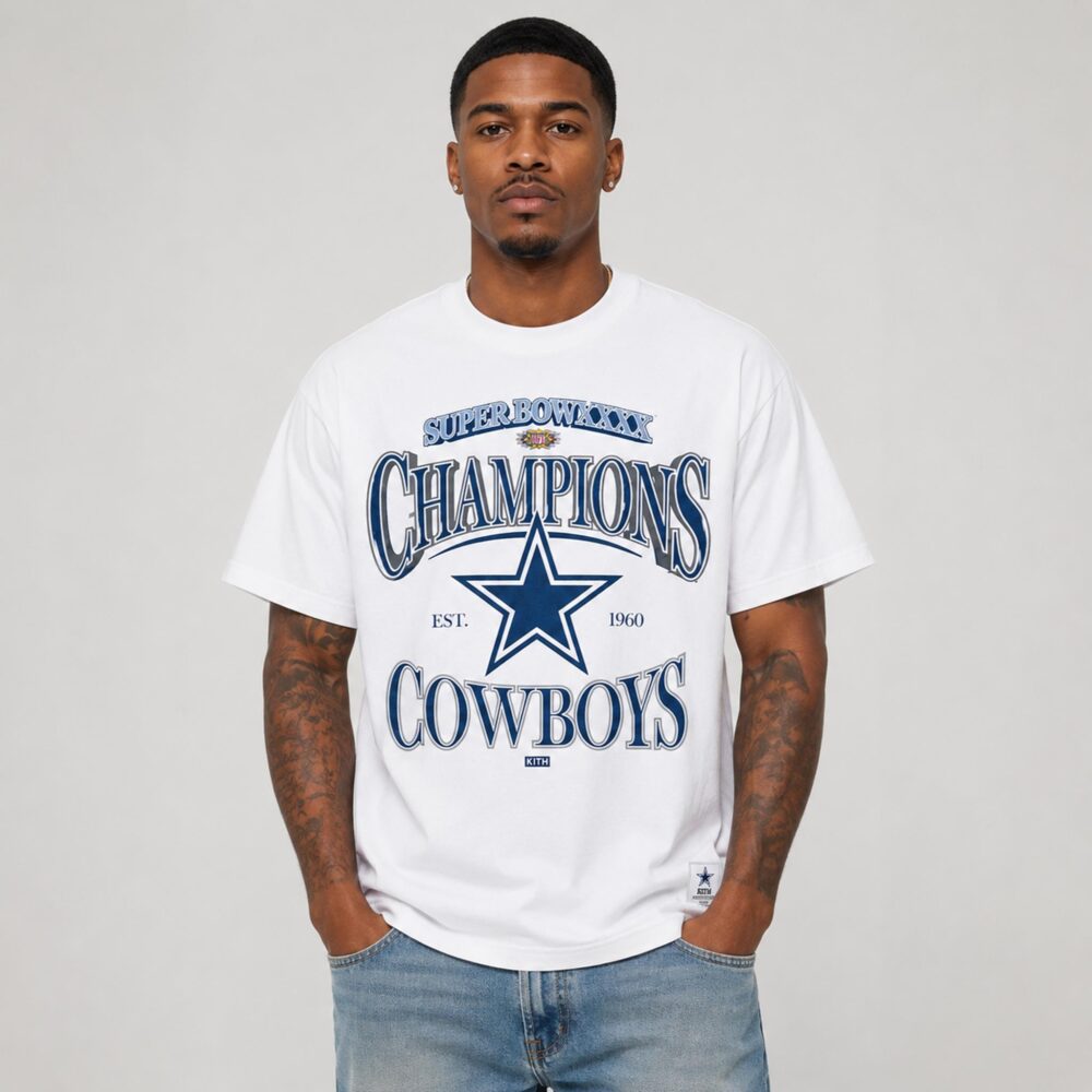 DAL Bowl XXX Champions Est 1960 One Side Printed T-Shirt
