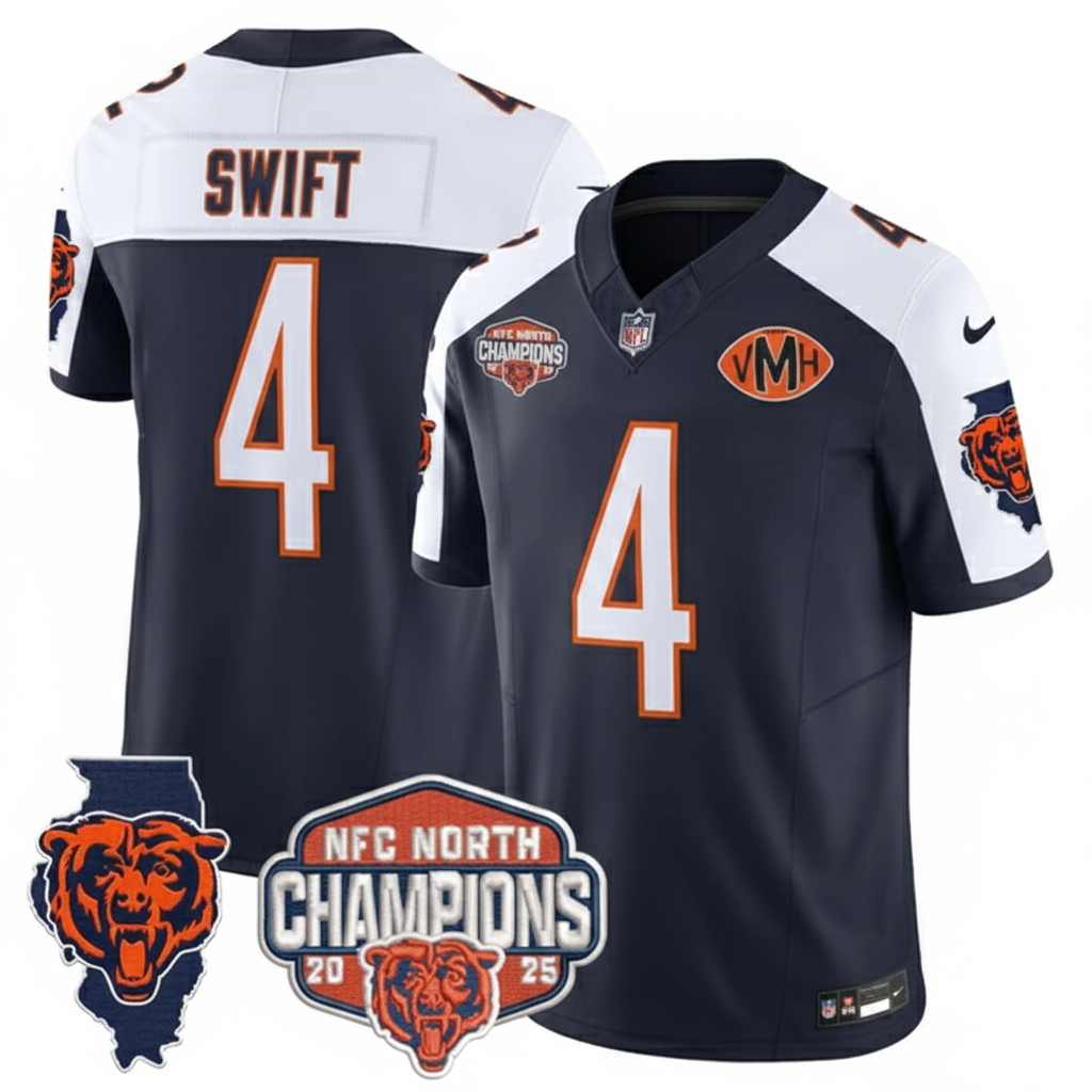 CHI 2025 NFC North Champions Patch Jersey V2 - Stitched
