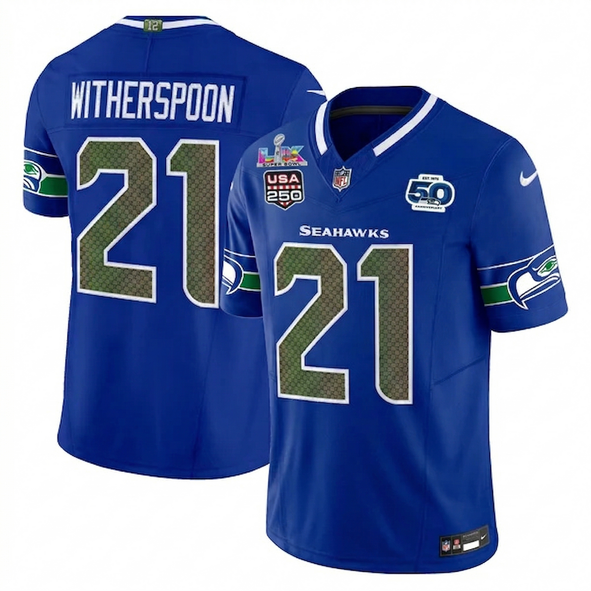 SEA "Super Bowl LX & United States 250th Anniversary Patch" Vapor Limited Jersey - Stitched