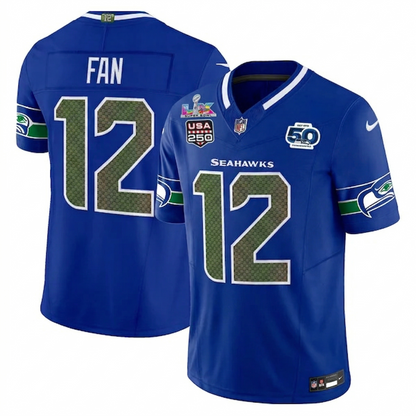 SEA "Super Bowl LX & United States 250th Anniversary Patch" Vapor Limited Jersey - Stitched