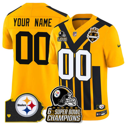 Custom PIT 6-Time Champions Patch Vapor Limited Jersey - Stitched