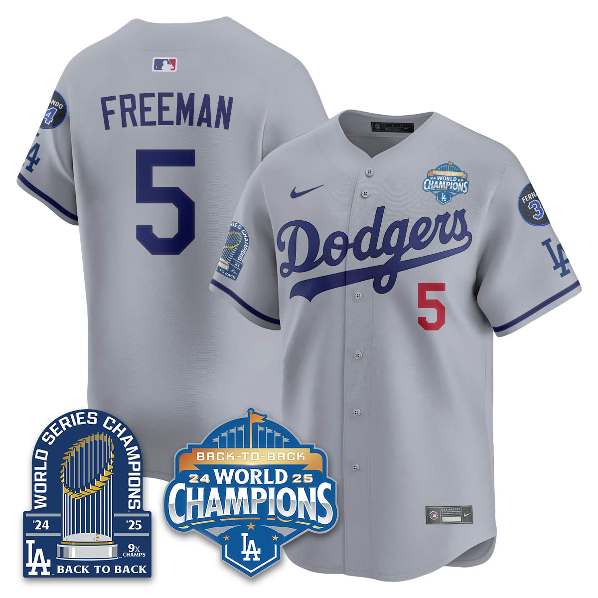 LAD 2025 World Series Champions Jersey - 9x Champs - Stitched N2