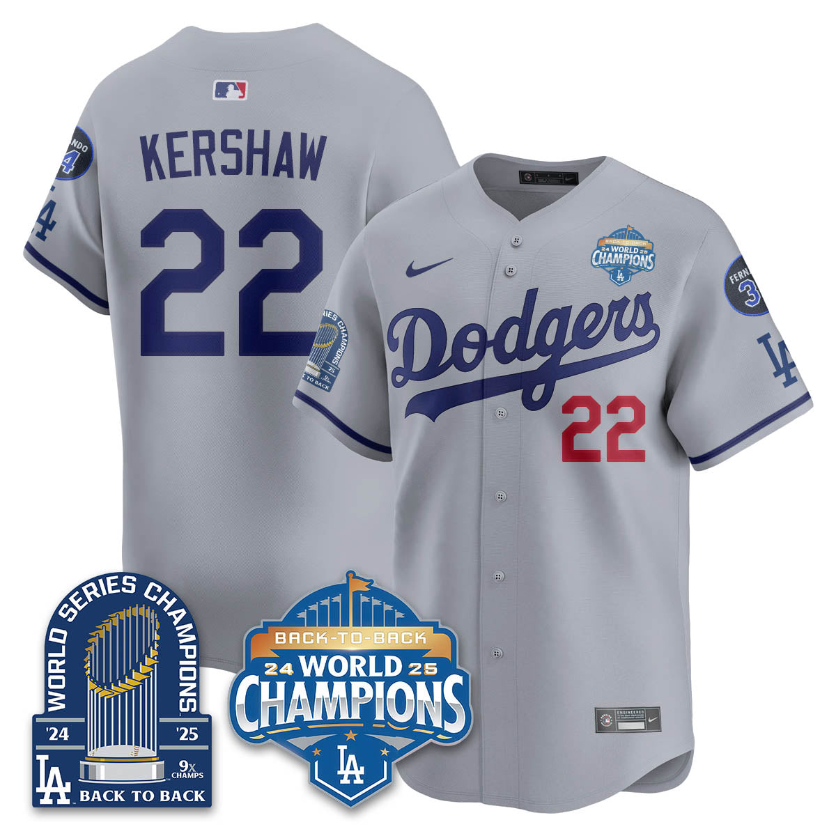 LAD 2025 World Series Champions Jersey - 9x Champs - Stitched N2