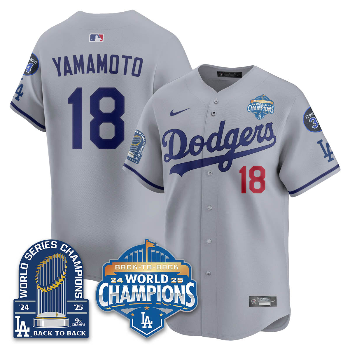 LAD 2025 World Series Champions Jersey - 9x Champs - Stitched N2