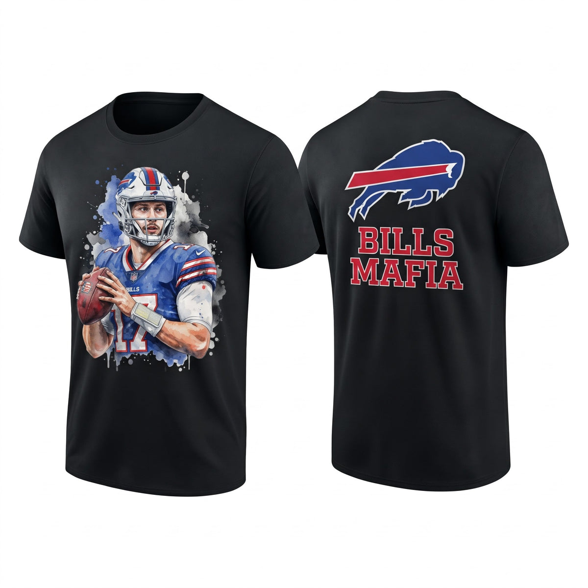 BUF John Allen #17 Two Sides T-Shirt - Printed V1