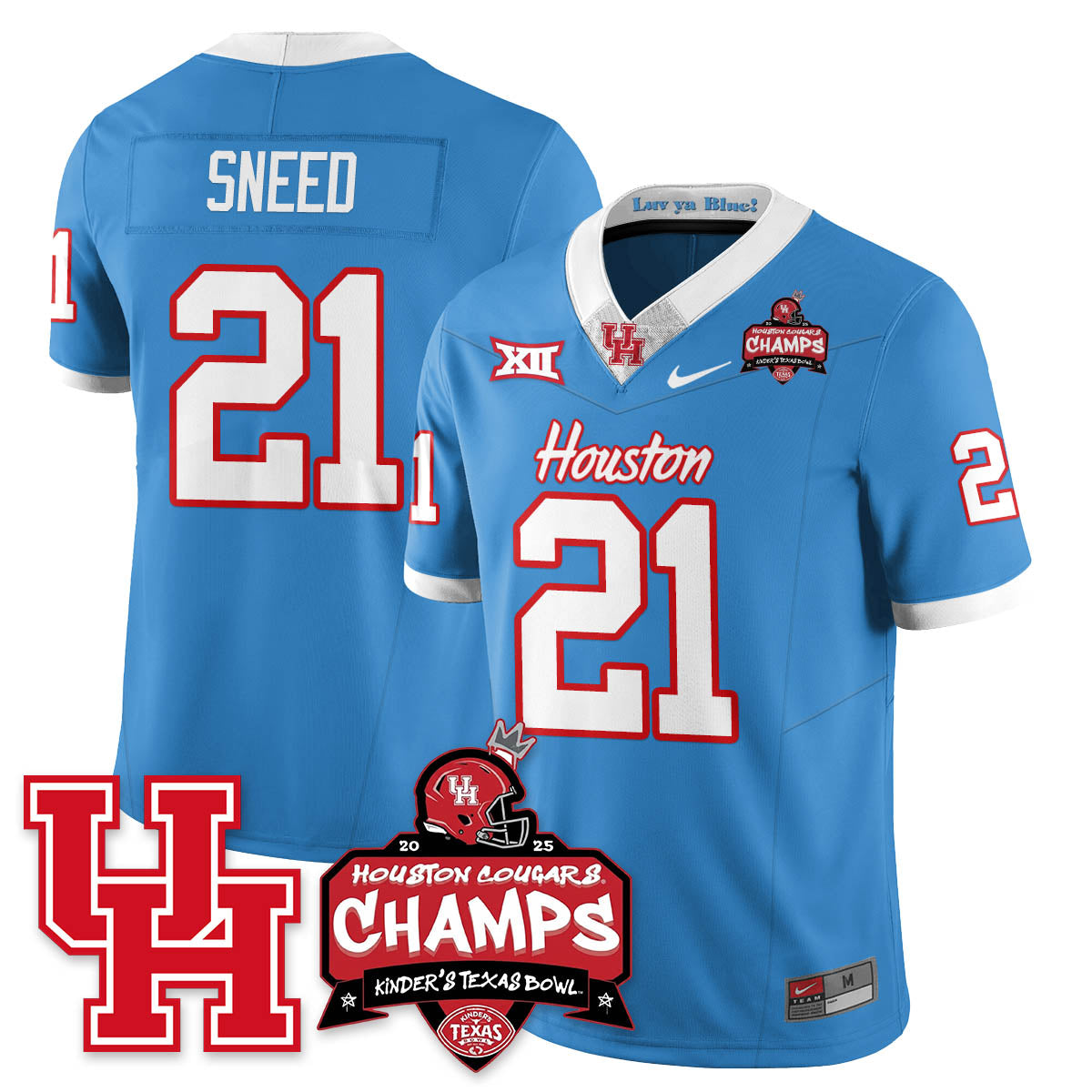 HCG Football 2025 Kinder's Texas Bowl Champions Jersey - Stitched