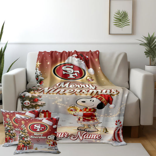 SF x SNP | Premium Christmas Fleece Blanket & Throw Pillow