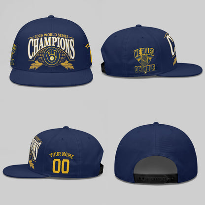 MIL 2026 World Series Champions "We Ruled Oct" Personalized Snapback Cap - Printed