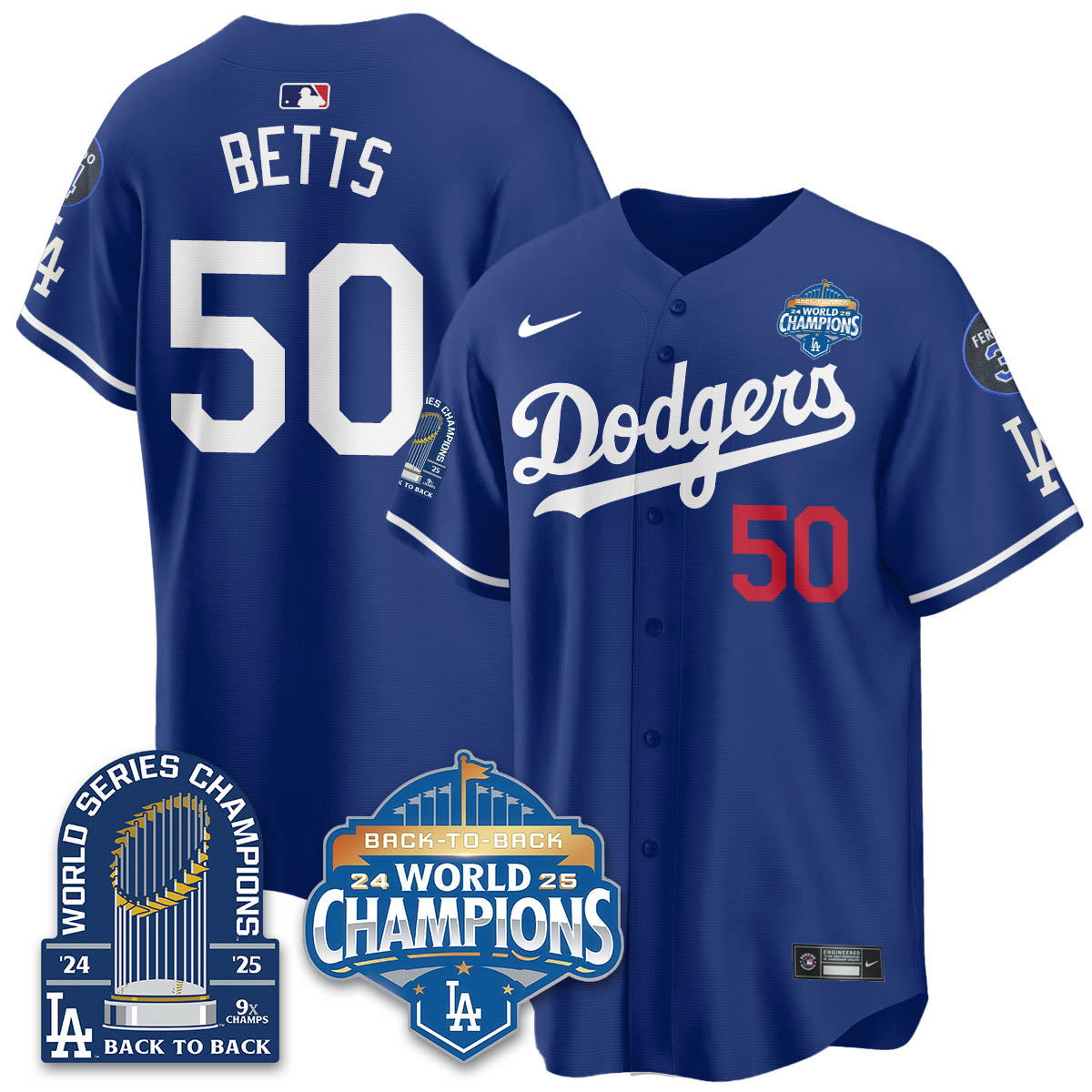 LAD 2025 World Series Champions Jersey - 9x Champs - Stitched N2