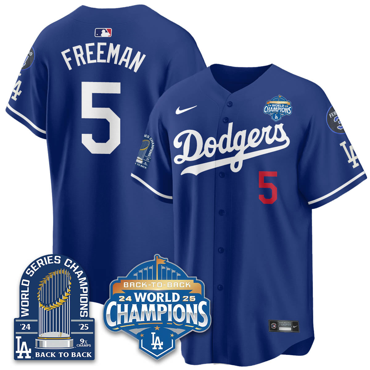 LAD 2025 World Series Champions Jersey - 9x Champs - Stitched N2