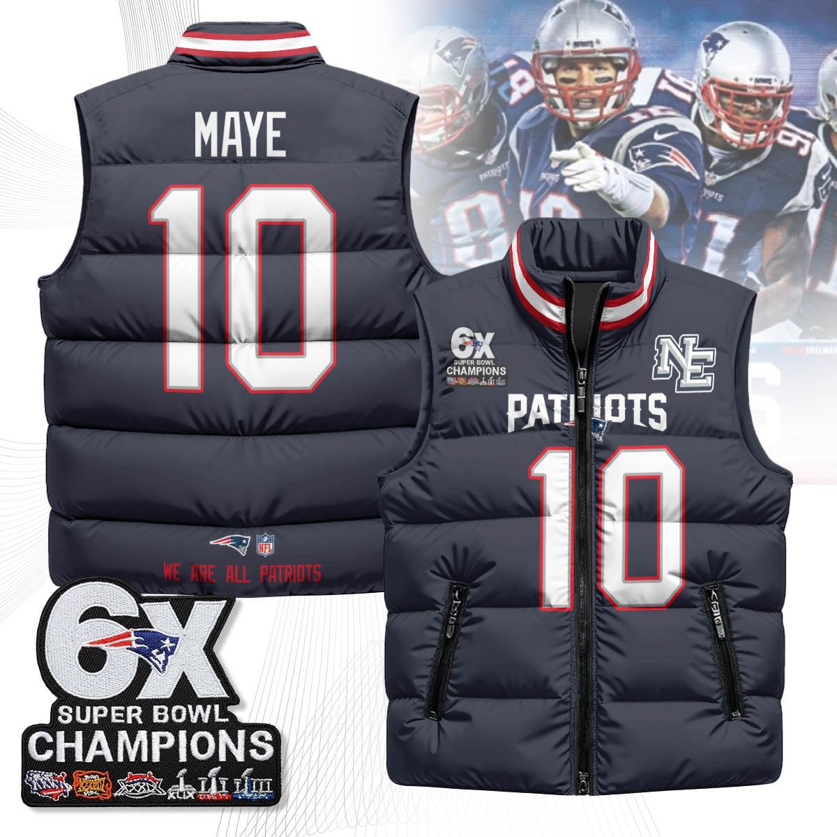 NE 6-Time Champions Unisex Puffer Vest