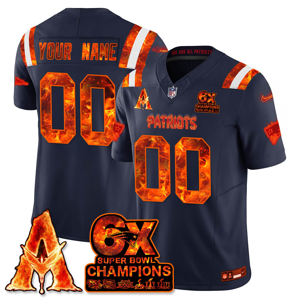 Custom NE x Avatar 3 Fire and Ash Jersey - Stitched