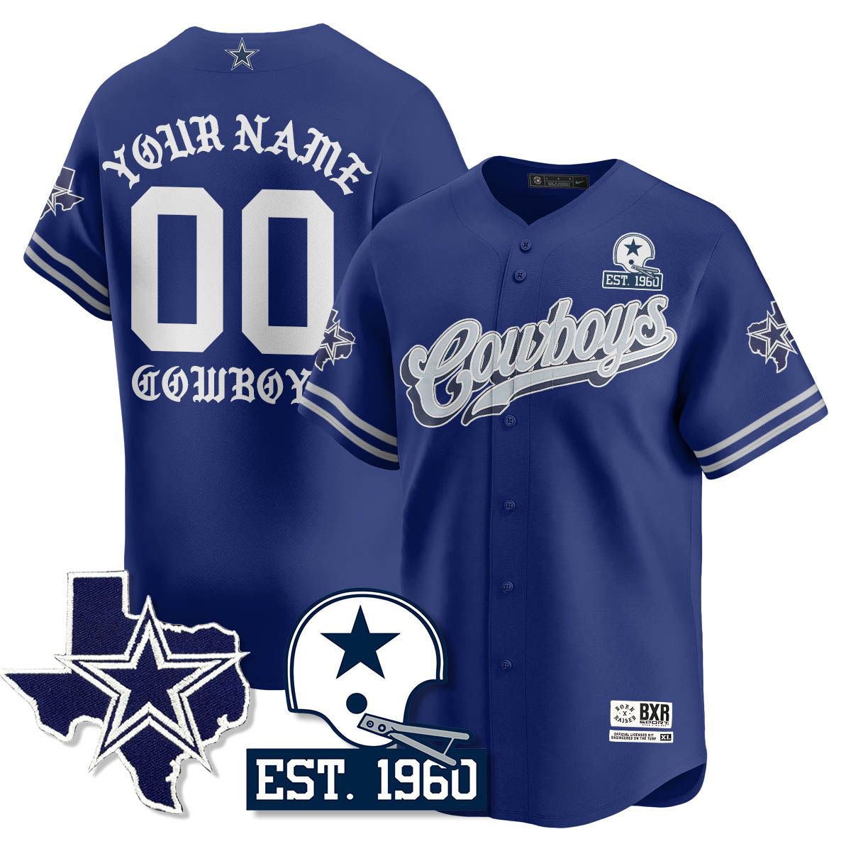 DAL Born x Raised Baseball Custom Jersey - Stitched