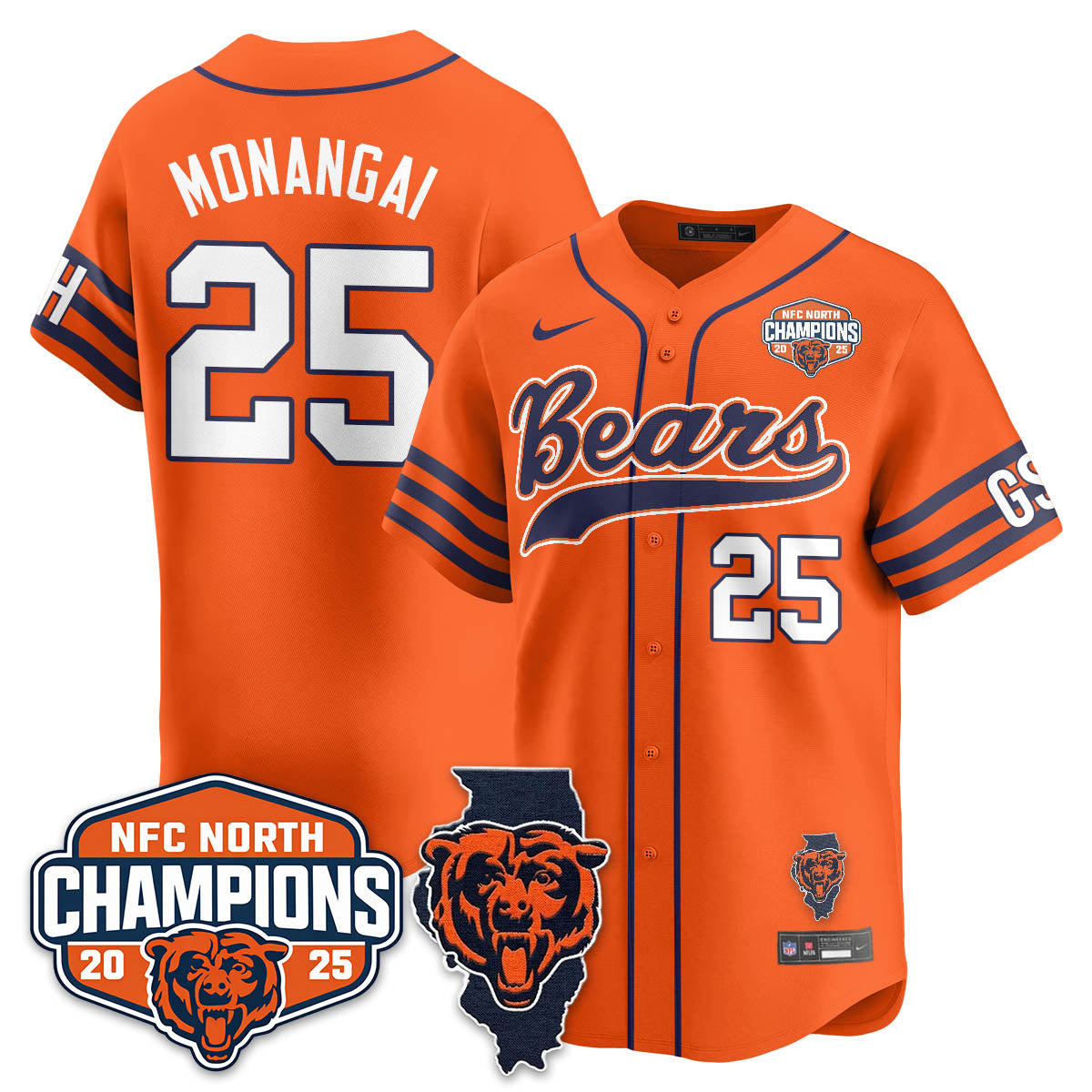 CHI  NFC North Division Champions Vapor Limited Baseball Jersey - Stitched