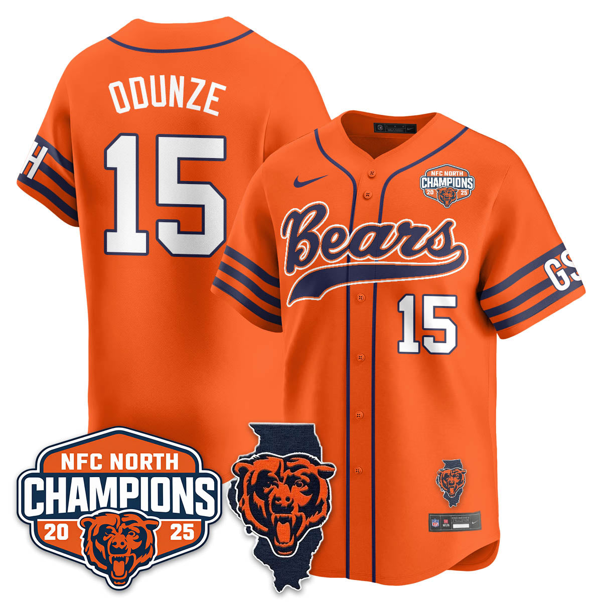 CHI  NFC North Division Champions Vapor Limited Baseball Jersey - Stitched