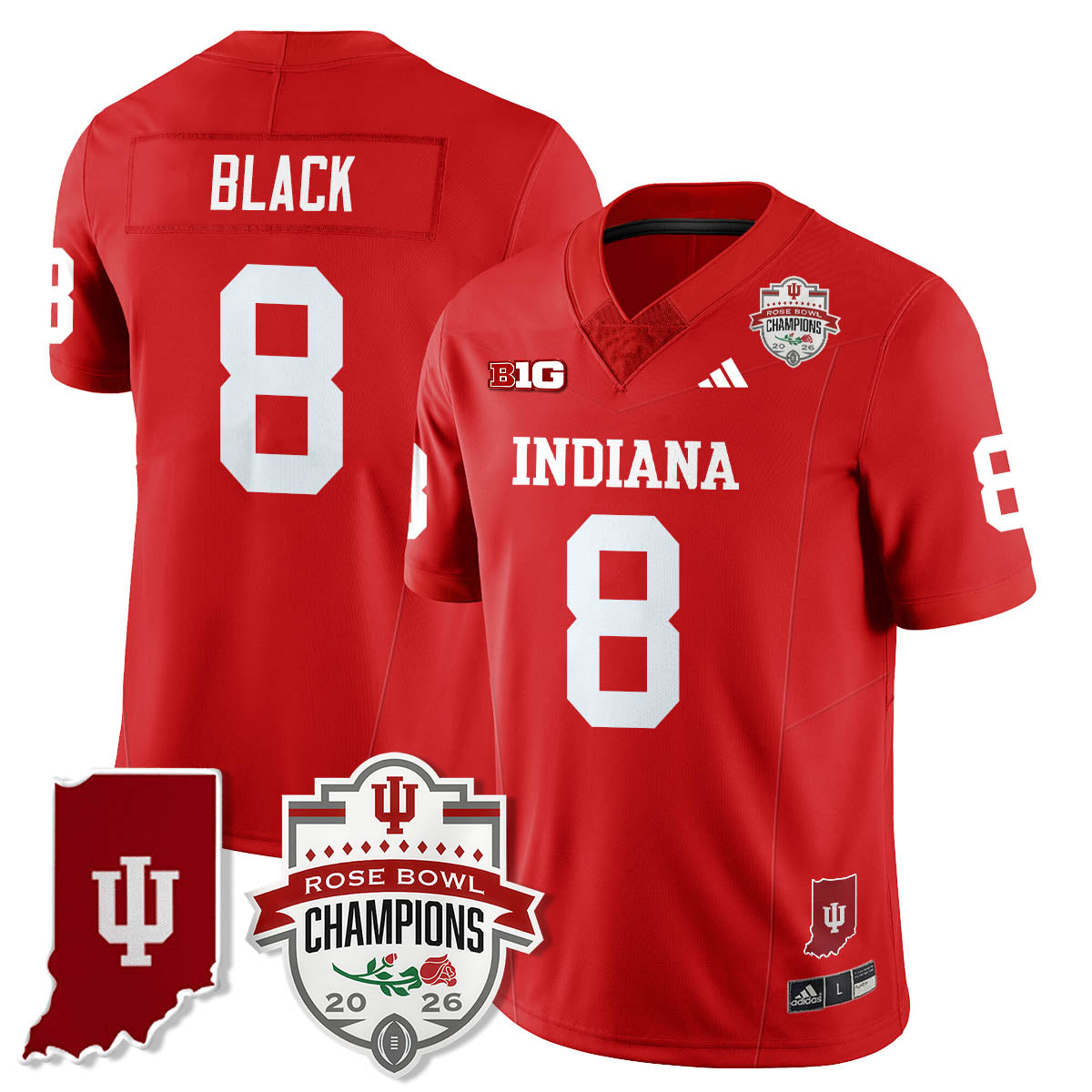 Indiana H Vapor Limited Football Jersey - Rose Bowl Champions - Stitched