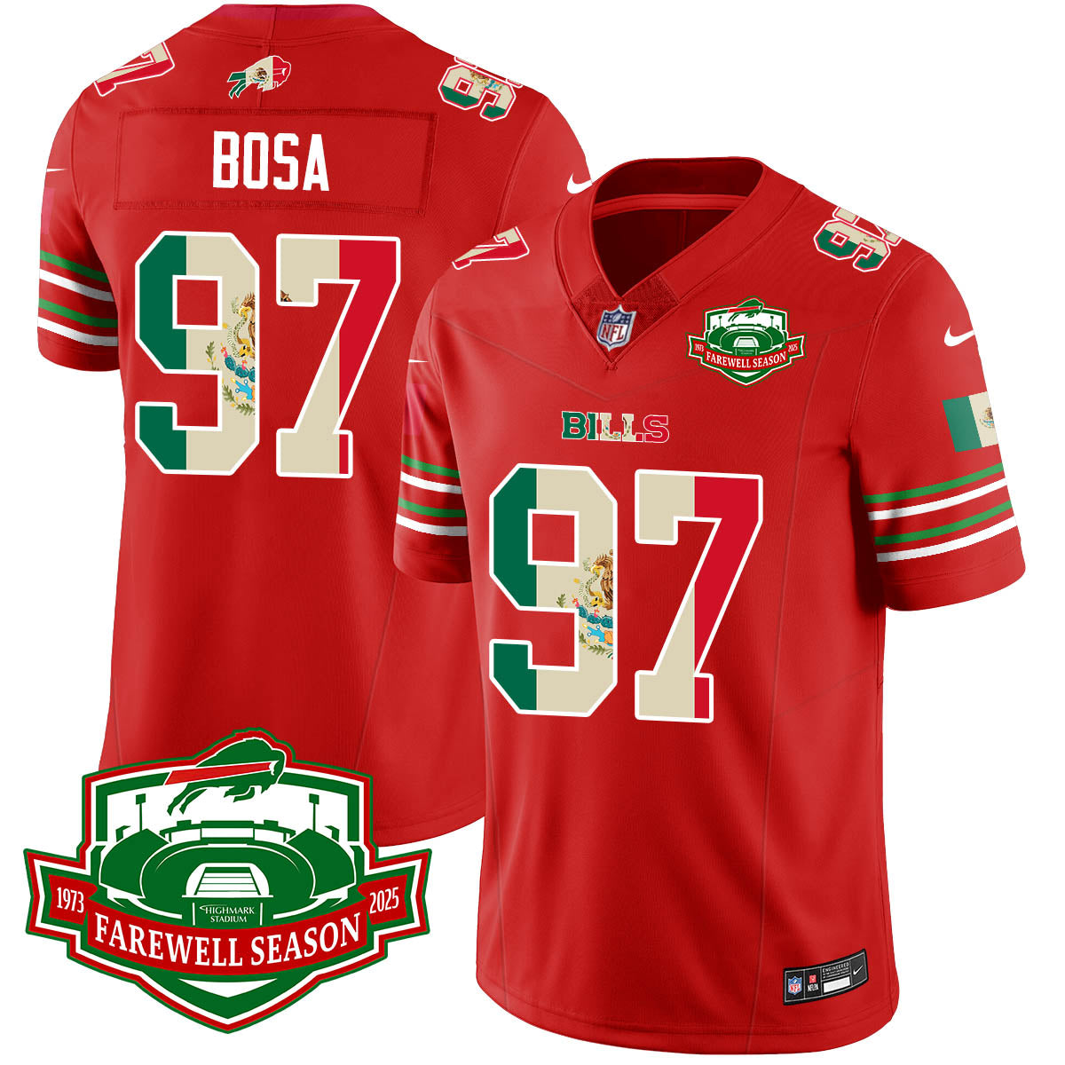 BUF Mexico Vapor Limited Jersey - Stitched