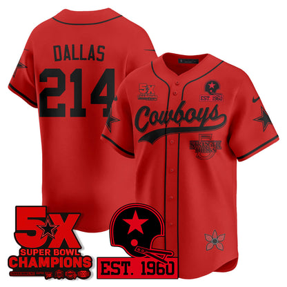 DAL Stranger Things Vapor Limited Baseball Jersey - Stitched