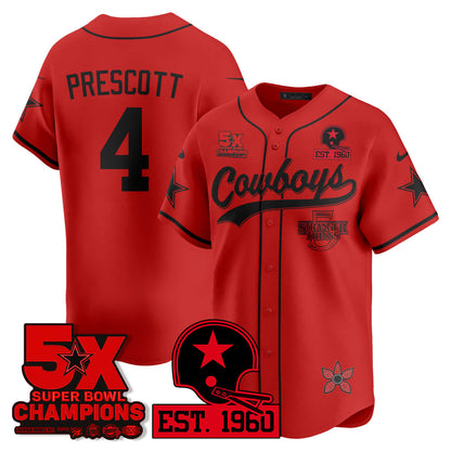 DAL Stranger Things Vapor Limited Baseball Jersey - Stitched