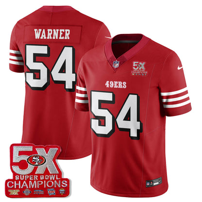 SF 5-Time Champions Patch Vapor Limited Jersey - All Stitched