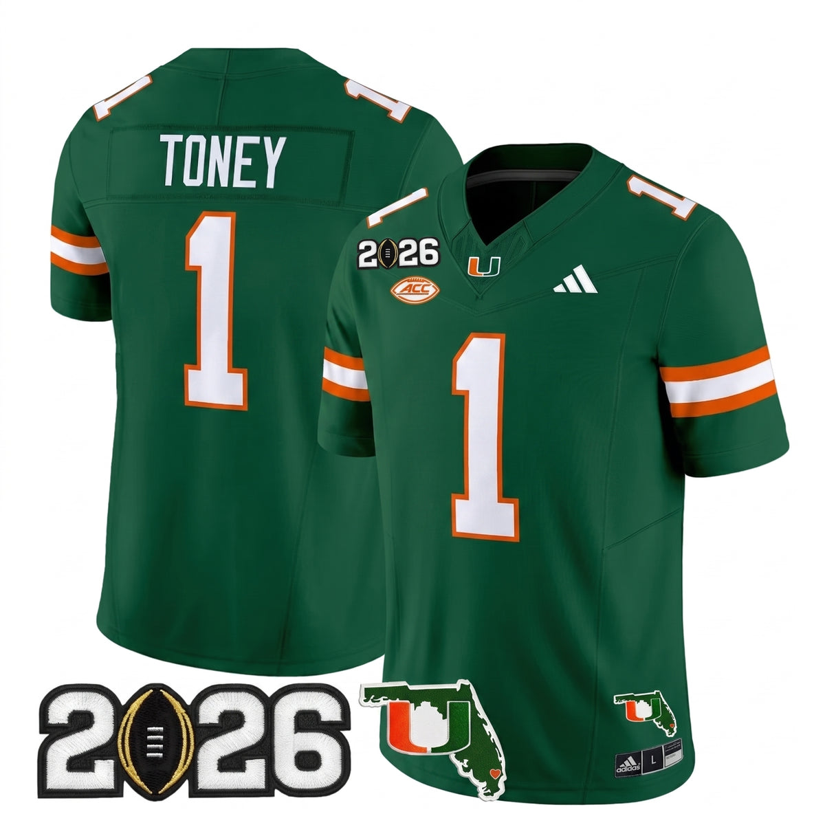 Miami Hurricanes 2026 CFP Final & Florida Patch Vapor Limited Jersey -  Stitched