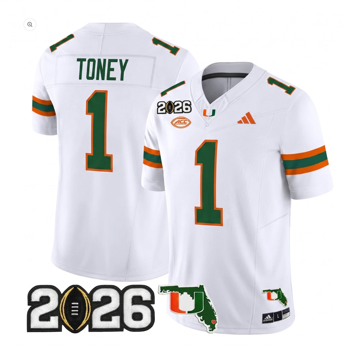 Miami Hurricanes 2026 CFP Final & Florida Patch Vapor Limited Jersey -  Stitched