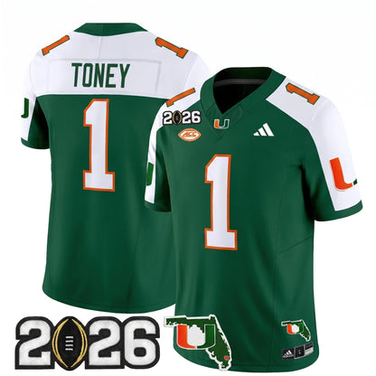 Miami Hurricanes 2026 CFP Final & Florida Patch Vapor Limited Jersey -  Stitched
