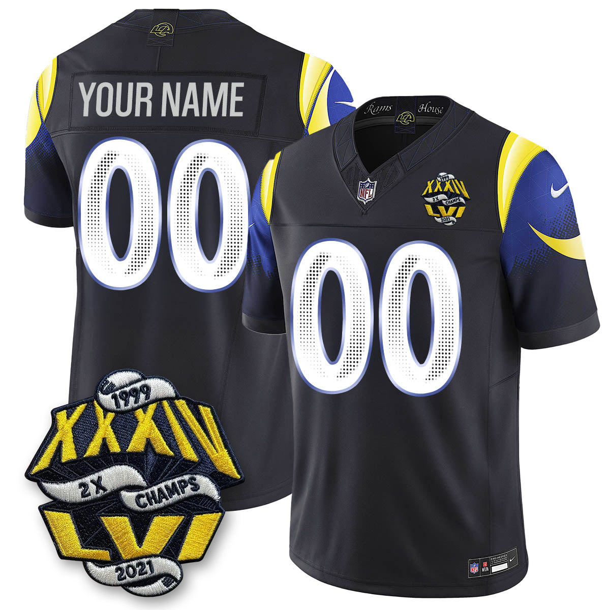 LAR 2-Time Champions Patch Vapor Limited Jersey - Stitched