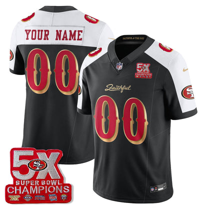 SF 5-Time Champions Patch Vapor Limited Custom Jersey - Stitched