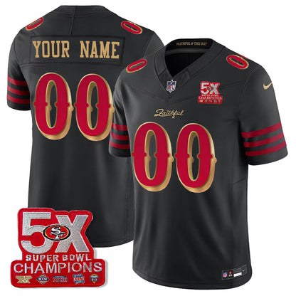 SF 5-Time Champions Patch Vapor Limited Custom Jersey - Stitched
