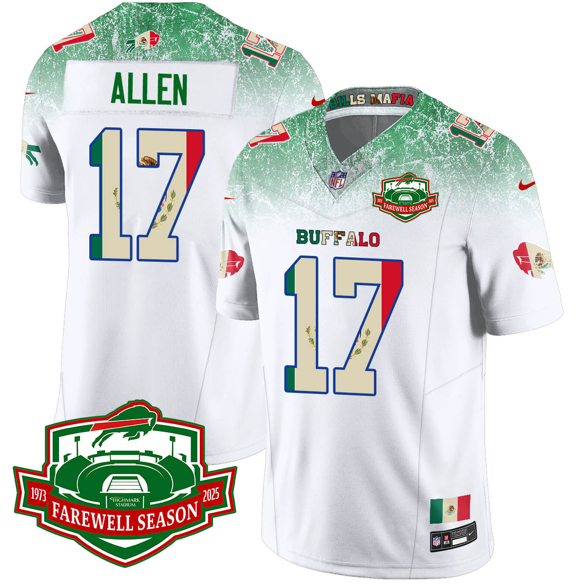 BUF Mexico Vapor Limited Jersey - Stitched