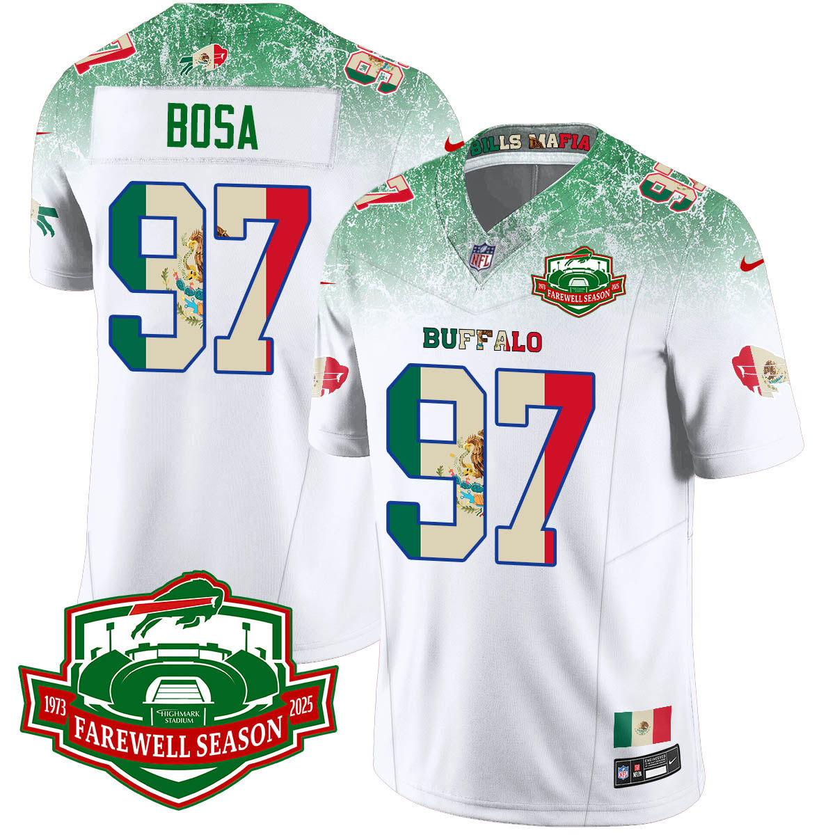 BUF Mexico Vapor Limited Jersey - Stitched