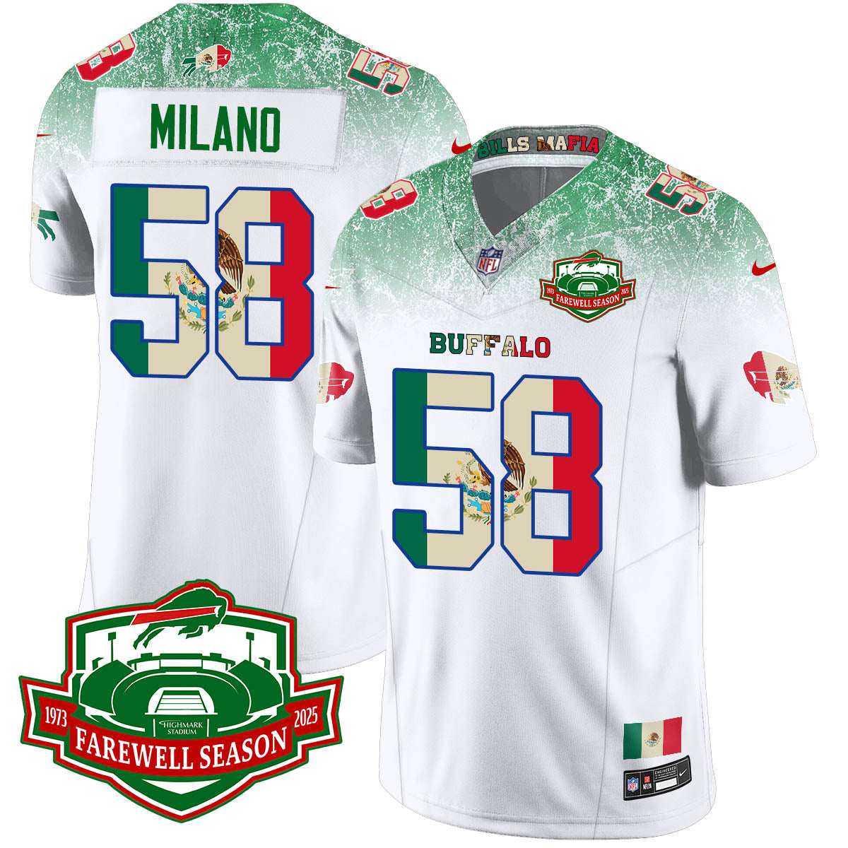 BUF Mexico Vapor Limited Jersey - Stitched